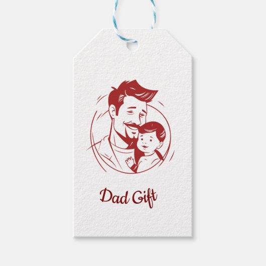 父の日愛 – パパ&ベビーエンブレイスシルエット ギフトタグ (正面)