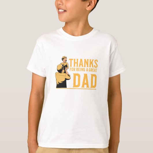 父の日感謝していはパパだ素晴らし Tシャツ (正面)