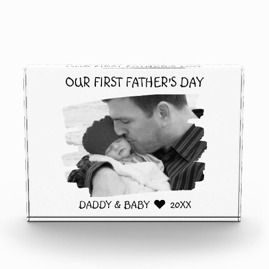 『父の日新しい父のベビー写真』 フォトブロック (正面)