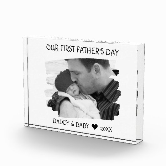 『父の日新しい父のベビー写真』 フォトブロック (右)