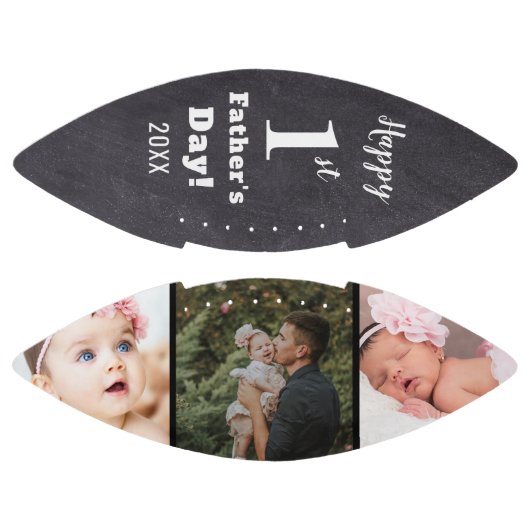 父の日新父の3枚の写真の黒板 アメリカンフットボール (パネル)