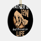 父の日最高のに父と息子の友人 セラミックオーナメント (右)