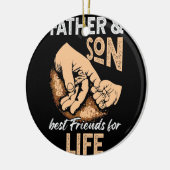 父の日最高のに父と息子の友人 セラミックオーナメント (左)