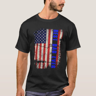 父の日最高のパパエバーアメリカン国旗のヴィンテージM Tシャツ
