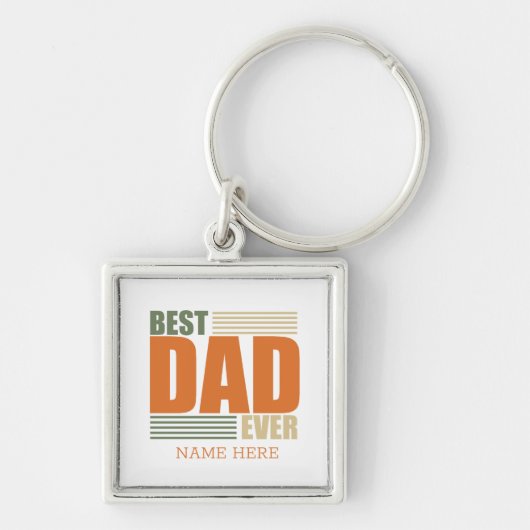 父の日最高のパパパーソナライズされたギフトアイディア キーホルダー (正面)