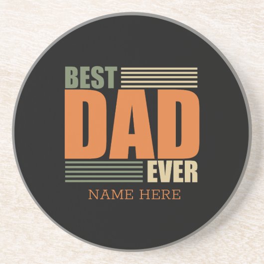 父の日最高のパパパーソナライズされたギフトアイディア コースター (正面)