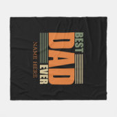 父の日最高のパパパーソナライズされたギフトアイディア フリースブランケット (正面(横))