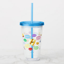 父の日最高のパパワードクラウドキングクラウンラブ アクリルタンブラー