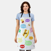 父の日最高のパパワードクラウドキングクラウンラブ エプロン (着用した状態)