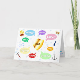 父の日最高のパパワードクラウドキングクラウンラブ カード