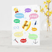 父の日最高のパパワードクラウドキングクラウンラブ カード (黄色い花)