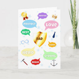 父の日最高のパパワードクラウドキングクラウンラブ カード