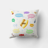 父の日最高のパパワードクラウドキングクラウンラブ クッション (裏面)