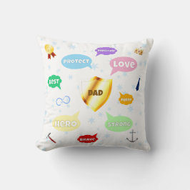 父の日最高のパパワードクラウドキングクラウンラブ クッション