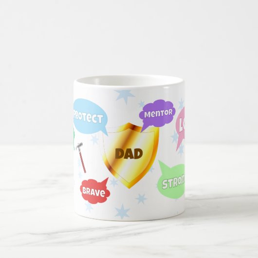 父の日最高のパパワードクラウドキングクラウンラブ コーヒーマグカップ (中央)