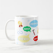 父の日最高のパパワードクラウドキングクラウンラブ コーヒーマグカップ (左)