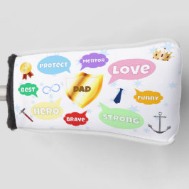 父の日最高のパパワードクラウドキングクラウンラブ ゴルフヘッドカバー