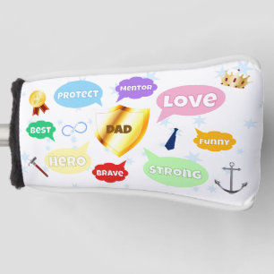 父の日最高のパパワードクラウドキングクラウンラブ ゴルフヘッドカバー