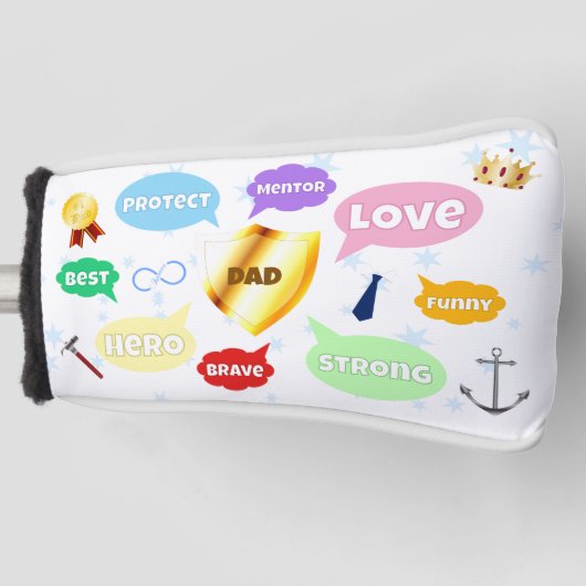 父の日最高のパパワードクラウドキングクラウンラブ ゴルフヘッドカバー (正面)