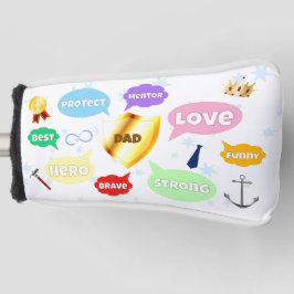 父の日最高のパパワードクラウドキングクラウンラブ ゴルフヘッドカバー