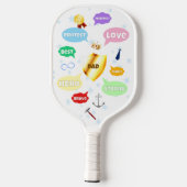 父の日最高のパパワードクラウドキングクラウンラブ ピックルボールラケット (裏面)