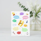 父の日最高のパパワードクラウドキングクラウンラブ ポストカード (スタンド正面)