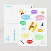 父の日最高のパパワードクラウドキングクラウンラブ ポストカード (正面/裏面)