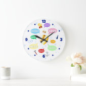 父の日最高のパパワードクラウドキングクラウンラブ ラージ壁時計 (ホーム)