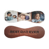 父の日最高のパパ茶色の革のスタンプ写真 野球ボール (パネル)