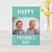 父の日最高のパパEver Kids写真 カード (黄色い花)