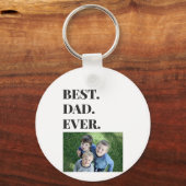 父の日最高のパパEver Kids写真 キーホルダー (正面)