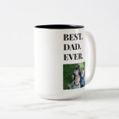 父の日最高のパパEver Kids写真 ツートーンマグカップ (正面右)