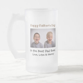 父の日最高のパパEver Kids写真 フロストグラスビールジョッキ