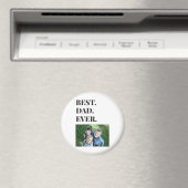 父の日最高のパパEver Kids写真 マグネット (インサイチュ (食洗機))