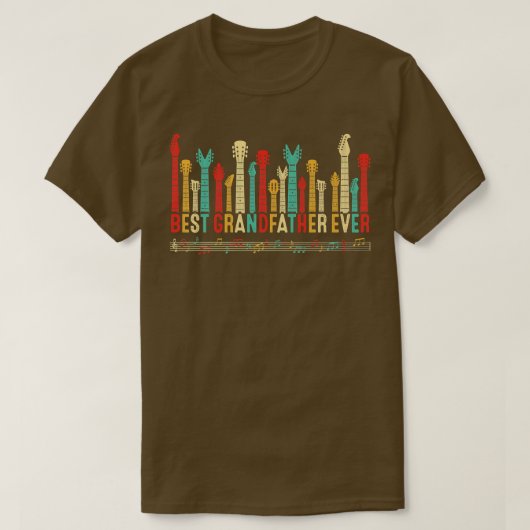 父の日最高の祖父のEver Guitar Lover Gui Tシャツ (デザイン正面)