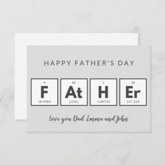 父の日札のクールおもしろい ノートカード (正面/裏面)