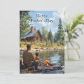 父の日父と息子ログキャビンのキャンプファイア (スタンド正面)