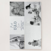 『父の日父の最高の4枚の写真 – 埃っぽい青』 ジグソーパズル (縦)