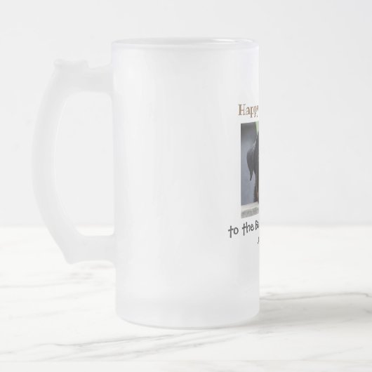 父の日犬の最高のパパはペットの写真 フロストグラスビールジョッキ (左)
