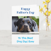 父の日犬パパワールド最高のズEver Photo カード (黄色い花)