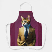 父の日猫人パパメンズキッチンエプロン エプロン (正面)