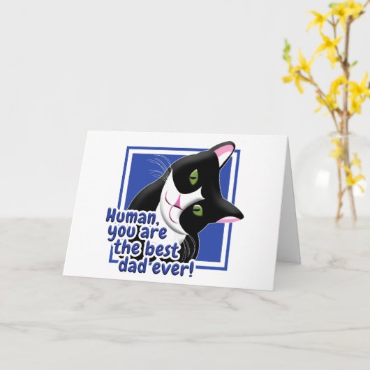 父の日猫 カード (黄色い花)