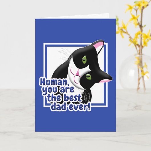 父の日猫 カード (黄色い花)