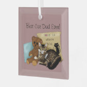 父の日猫 ガラスオーナメント (正面左)