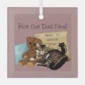 父の日猫 ガラスオーナメント (正面)
