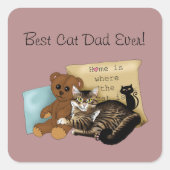 父の日猫 スクエアシール (正面)