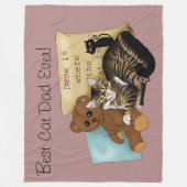 父の日猫 フリースブランケット (正面)