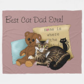 父の日猫 フリースブランケット (正面(横))