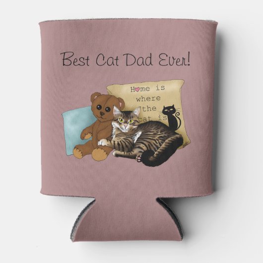 父の日猫 缶クーラー (正面)