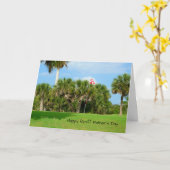 父の日用カード、ゴルフコースイメージ カード (黄色い花)